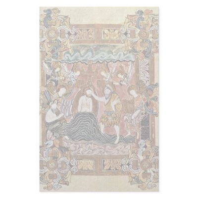 Baptism Of Christ By Meister Des Benedictionale De Personalized Stationery by Artcollection