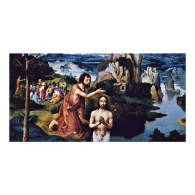 Baptism Of Christ By Patinir Joachim (Best Quality Custom Photo Card by Artcollection