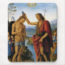 Baptism of Christ by Pietro Perugino Mousepad