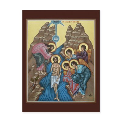 Baptism of Christ Prayer Card Postcard by bugbrain