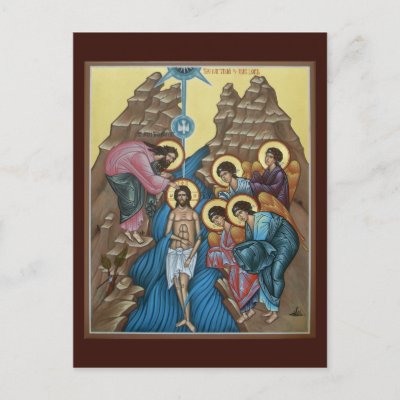 Baptism of our Lord Prayer Card Post Card by holyicons