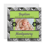 Baptism Photo Invitation for Baby Monogrammed