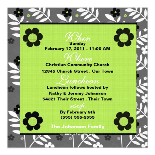 Baptism Photo Invitation for Baby Monogrammed