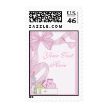 Baptism Pink Bow Postage Stamps