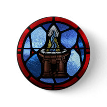 Baptism Stained Glass Art Buttons