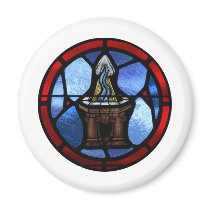 Baptism Stained Glass Art Fridge Magnet