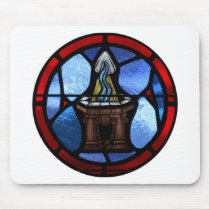 Baptism Stained Glass Art Mouse Pad