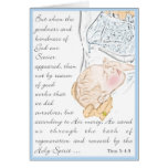 Baptism Titus 3: 4-5  bath of regeneration Greeting Cards