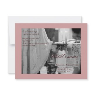 Baptismal Pink invitation