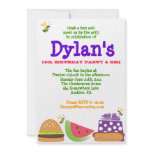 Bar-B-Que Birthday Bumble Bee Party Invitation