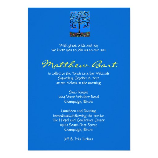 Bar Bat Mitzvah Invitation