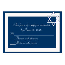 Bar/Bat Mitzvah Invitations Response Card Business Card Templates