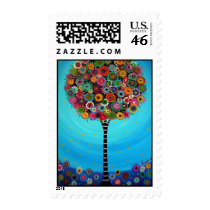 Bar Bat Mitzvah Tree of Life  Stamp stamps
