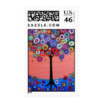 Bar Bat Mitzvah Tree of Life  Stamp stamps