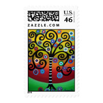 Bar Bat Mitzvah Tree of Life  Stamp stamps