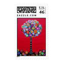 Bar Bat Mitzvah Tree of Life  Stamp stamps