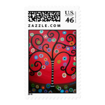 Bar Bat Mitzvah Tree of Life  Stamp stamps