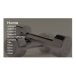 Bar bells for fitness workout business card template