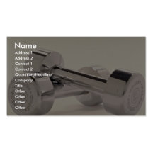 Bar bells for fitness workout business card template
