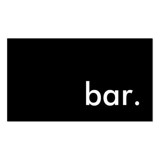bar. business card template (front side)