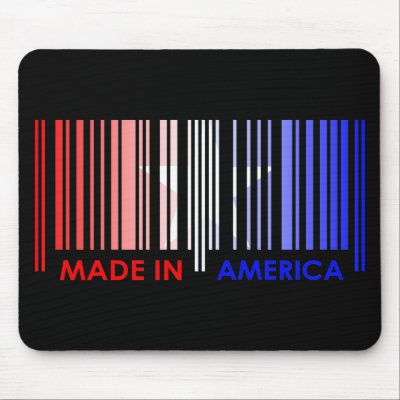 Bar Code Flag Color AMERICA Dark Design Mouse Pad by TriCycleDesigns