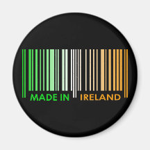 Bar Code Flag Colors IRELAND Dark Design Fridge Magnet