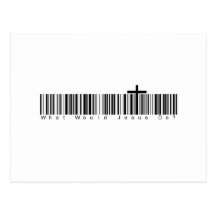 Bar Code WWJD Postcards