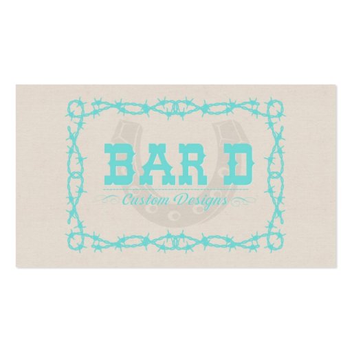 Bar D Custom Designs Business Card Template (front side)