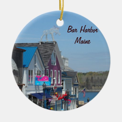 Bar Harbor, Maine Double-Sided Ceramic Round Christmas Ornament | Zazzle