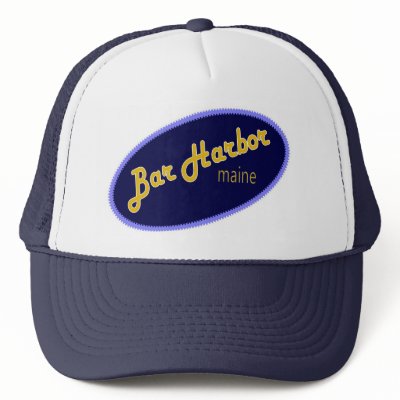 Bar Harbor Maine embroidered effect hat