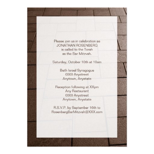 Bar Mitzvah Bimah Invitation