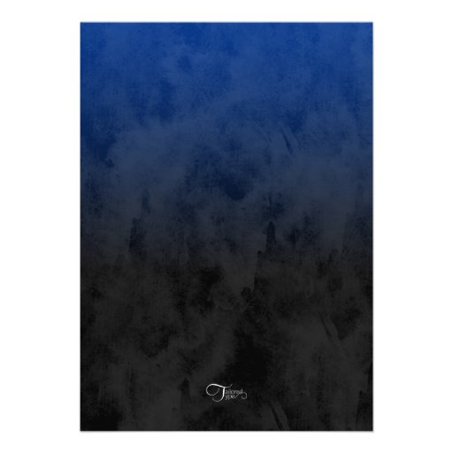 Bar Mitzvah Black and Blue Grunge Personalized Invitations