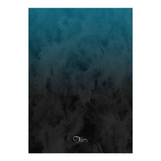 Bar Mitzvah Black and Teal Grunge Custom Announcement