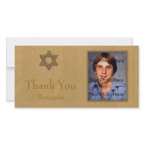 Bar Mitzvah Gold Custom Photo Card