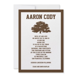 Bar Mitzvah Invitation Aaron Tree Brown