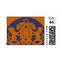 Bar Mitzvah Invitation Copper Navy postage by eMitz_com Bar Mitzvah Invitation Copper Navy postage