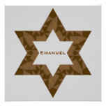 Bar Mitzvah Invitation Emanuel Star David Brown invitations