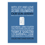 Bar Mitzvah Invitation Jeremy Modern Torah Blue invitations