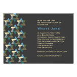 Bar Mitzvah Invitation Jewish Stars Brown invitations