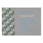 Bar Mitzvah Invitation Jewish Stars Grey invitations