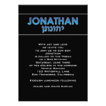 Bar Mitzvah Invitation Jonathan Hebrew Black invitations