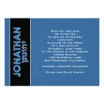 Bar Mitzvah Invitation Jonathan Hebrew Blue Horiz invitations