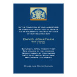 Bar Mitzvah Invitation Navy Sage Lions