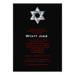 Bar Mitzvah Invitation Wyatt Jewish Star Black invitations
