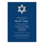 Bar Mitzvah Invitation Wyatt Jewish Star Navy invitations