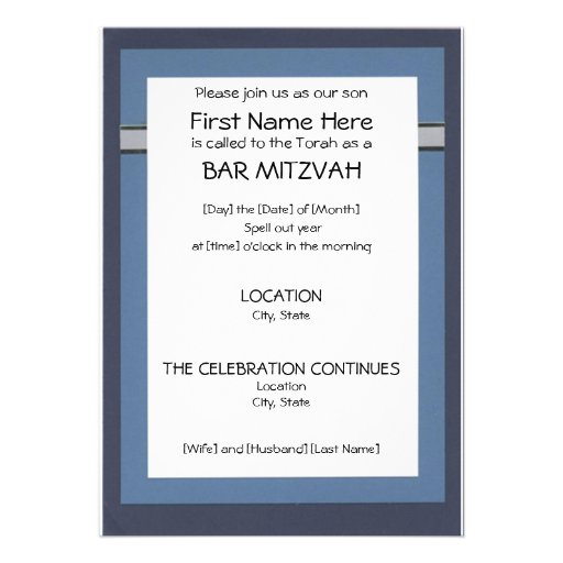 Bar Mitzvah Invitations (front side)