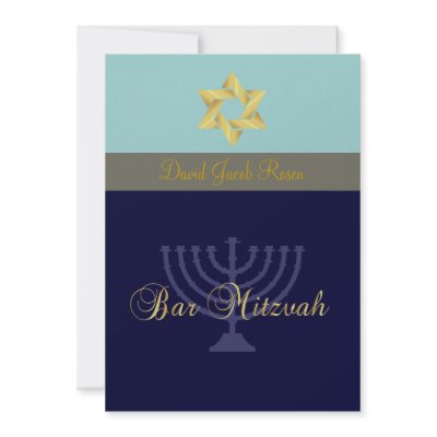 Bar Mitzvah/light + dark blue Personalized Announcement by Classic_Events