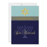Bar Mitzvah/light + dark blue Personalized Announcement
