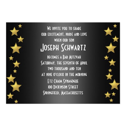 Bar Mitzvah Movie Star Invitation