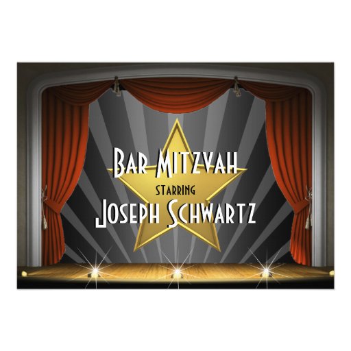 Bar Mitzvah Movie Star Invitation (front side)